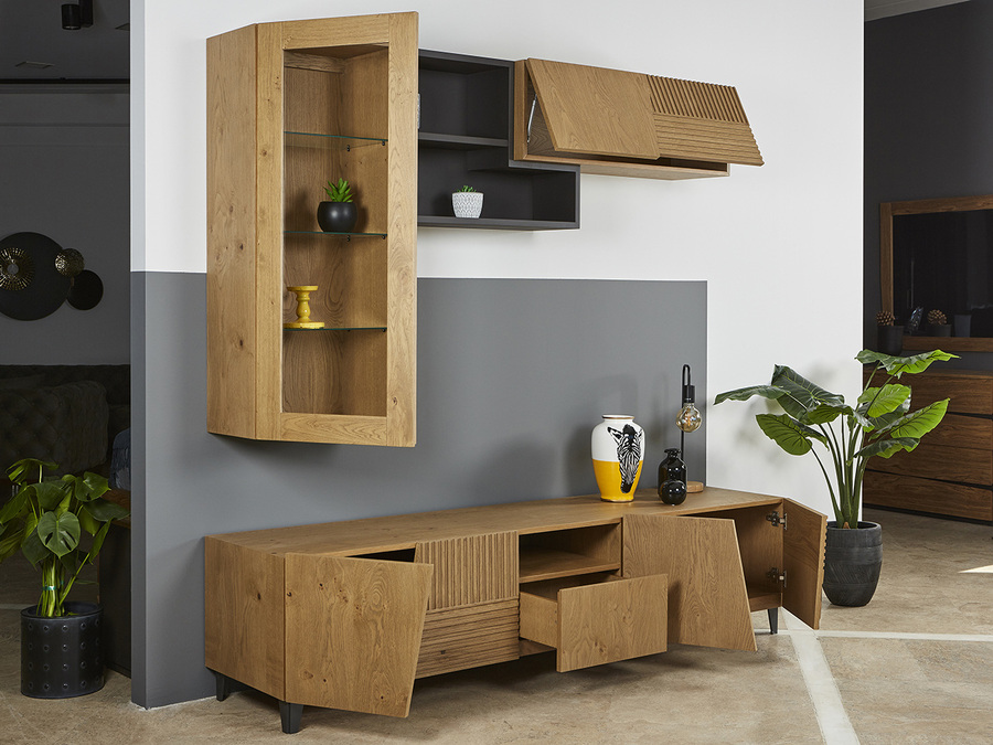 Tv wall unit set Carving